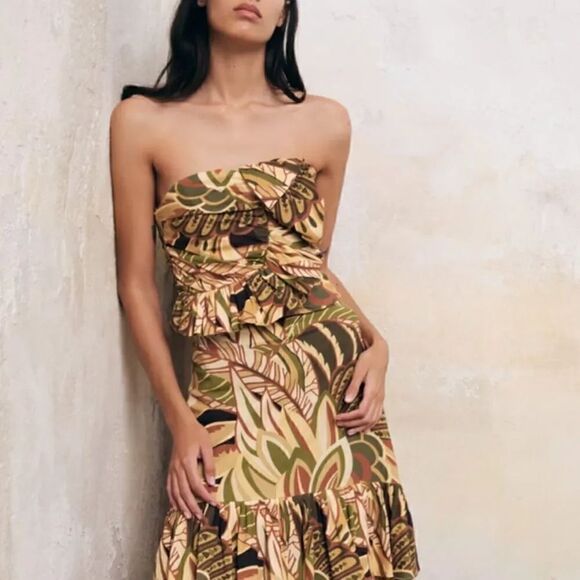 ZARA LINEN BLEND RUFFLED TOP - Picture 5 of 9